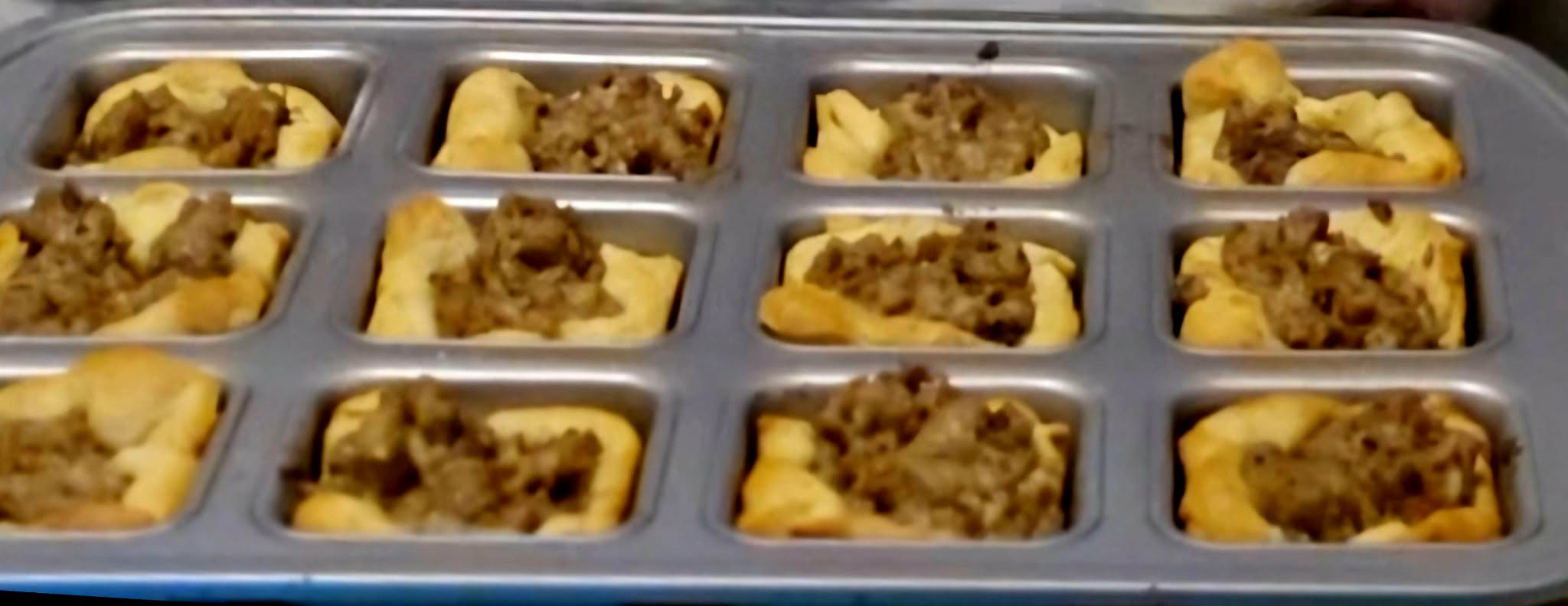 Crispy Taco Bites baked in the Brownie Pan